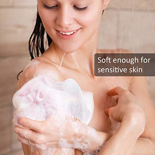 Loofah Bath Sponge Exfoliating Shower Pouf 4 Pack