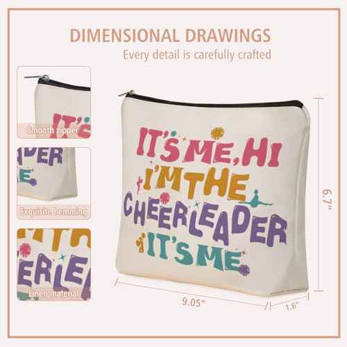 Cheerleading Gifts Makeup Bag: Perfect Cosmetic Bags IT's ME, HI I'M THE CHEERLEADER IT's ME Travel Dancer Girl For Daughters, Nieces, Girlfriends, Female Coworkers.Ideal Gift for Party