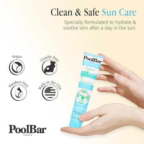 PoolBar Sundowner Aftersun Body Lotion for Women and Men Skin Care, Hydration and Soothing Relief Coconut & Vanilla Scent Sun Care, Enriched with Hyaluronic Acid, Shea Butter, and Aloe Vera, 200ml