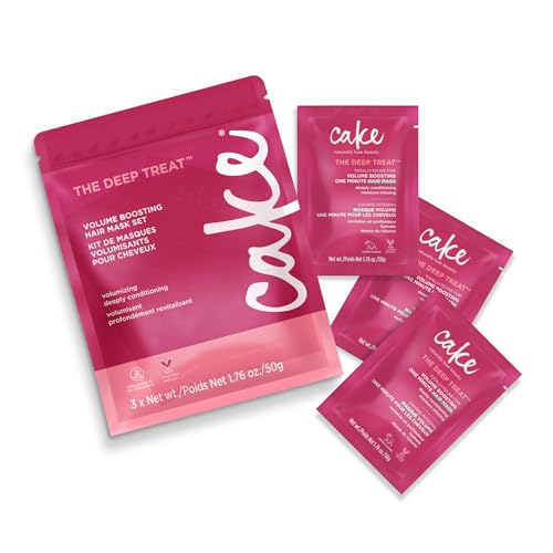 Cake Beauty Travel Hair Mask Set ? Volumizing & Moisturizing Deep Treatment for Dry Hair ? Hydrolyzed Rice Protein ? TSA-Friendly, 3 x 1.76 oz Value Pack