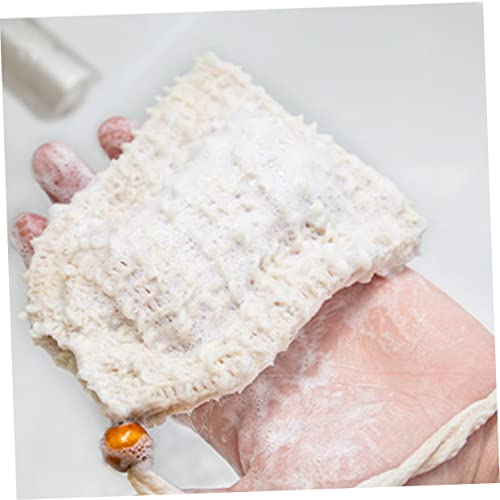 4Pc Sisal Mesh Soap Foaming Bags with Drawstring