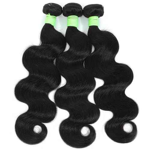 Human Hair Bundles Body Wave Bundles Human Hair 16 18 20 Inch 12A Grade 100% Unprocessed Brazilian Virgin Hair Body Wave 3 Bundles Deals Real Human Hair Extensions For Black Women Natural Black