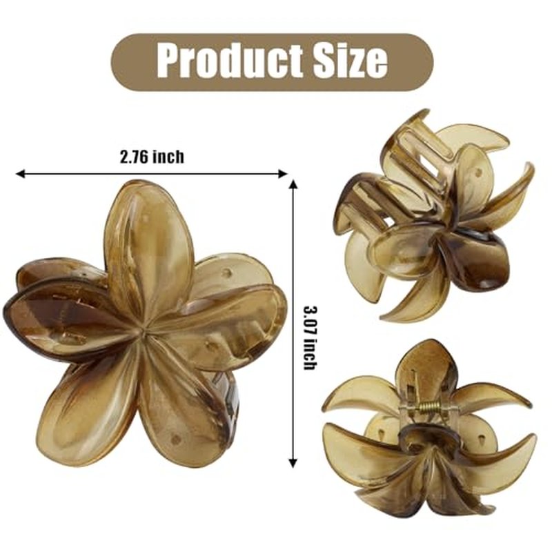 6 Flower Claw Hair Clips for Women - Strong Hold & Stylish