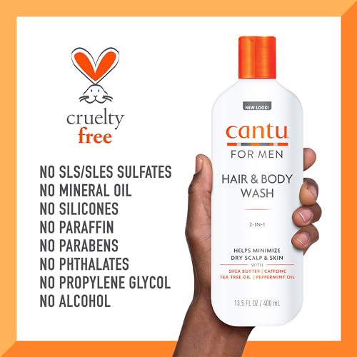 Cantu Men's 3-in-1 Shampoo, Conditioner, And Bodywash, 13.5 Oz (Packaging May Vary)