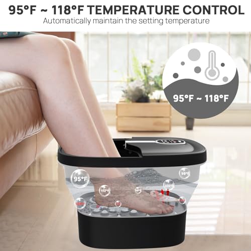 Collapsible Electric Foot Spa with Heat & Remote Control - Shiatsu Massage