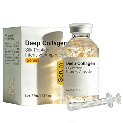 Silk Peptide Lifting Ampoule Set - Collagen Anti Aging Serum with Applicator - Hydrating Essence for Fine Lines & Wrinkles - Topical Use Only (1 Pack35ml)