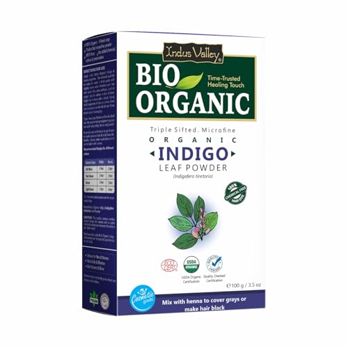 Indus Valley Organic Indigo Powder for Natural Hair Dye - 3.5 oz