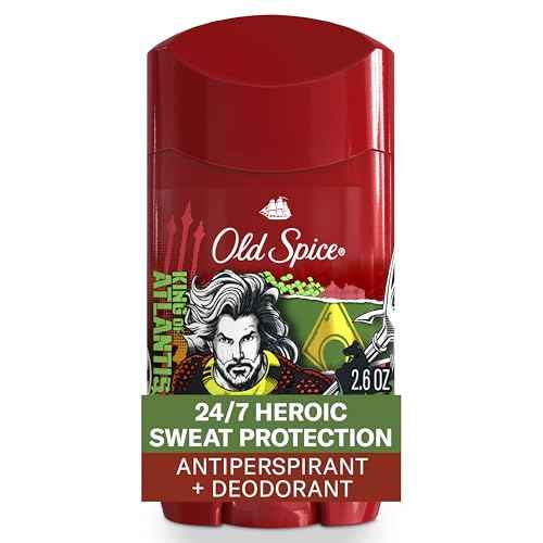 Old Spice Antiperspirant Deodorant for Men, 24/7 Freshness & Lasting Scent, 24/7 Long Lasting Sweat & Odor Protection, Smell Like a Hero, Aquaman, Fresh Ocean and Seastorm Scent, 2.6 oz