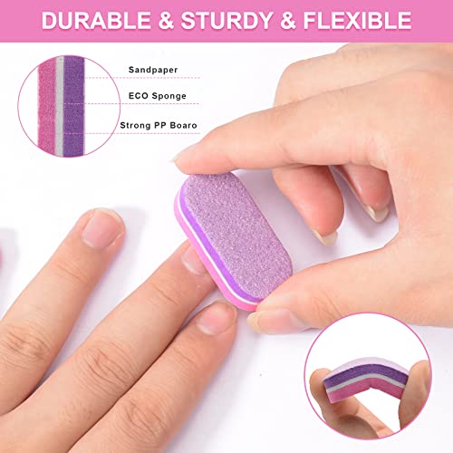 Mini Nail Buffers - 40pc Double-Sided 100/180 Grit for Acrylic Nails