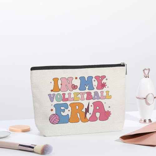 Volleyball Inspirational Gifts for Women In My Volleyball Era Makeup Bag Cosmetic Bag Volleyball Stuff Gifts for Teen Girls Volleyball Players Teams Birthday Gifts for Best Friend BFF Bestie Her