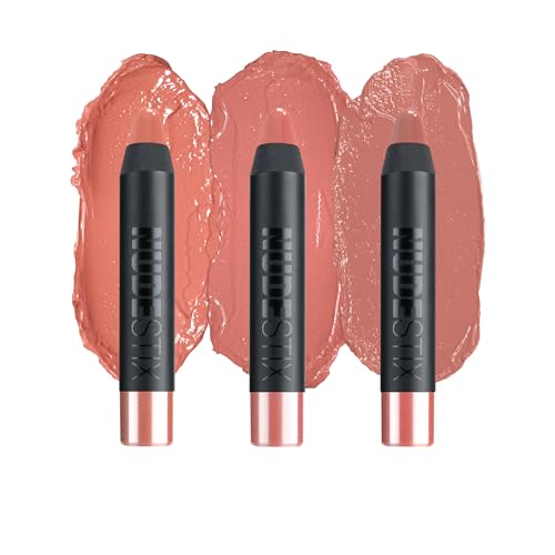 Nudestix Nude Natural Lips Kit ? 3-Piece Mini Gel Color Lip + Cheek Balm Set in Hydrating Nude Shades | Co-Founder Curated, Glossy Finish, Vegan & Clean Beauty | Limited Edition Lip Set