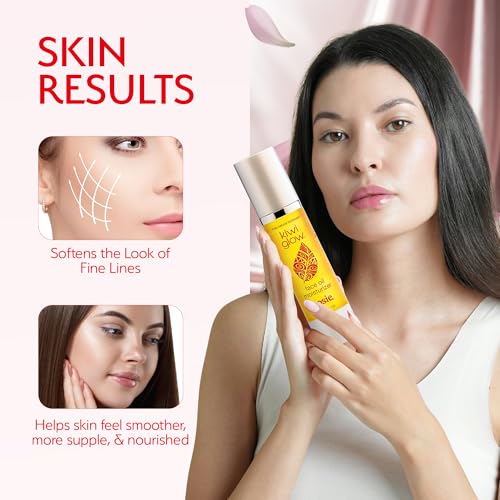 Kiwi Glow Rosie Vegan Face Oil ? Fast-Absorbing Anti-Aging Glow Serum for Balanced Radiant Skin ? Plant-Based Rose Clary Sage Sesame ? Cruelty-Free USA Made ? 1.7 oz