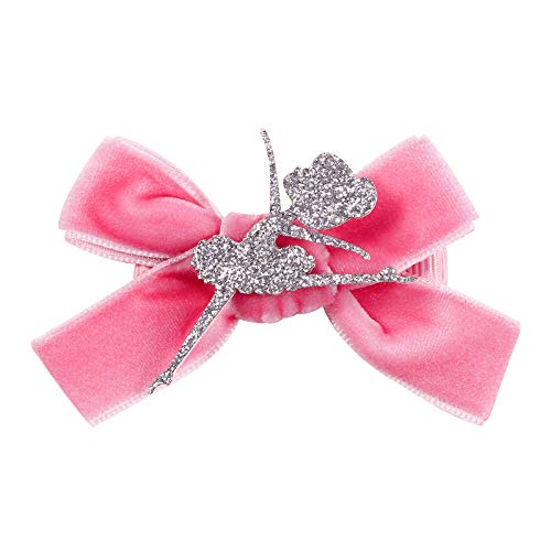 BBTDIN JBC37 Ballet Dance Hair Clip Set-Pink Red Bow (1.57*2.76 Inch) for 1-4 Year Old Infant Babies Toddle Baby Little Girls