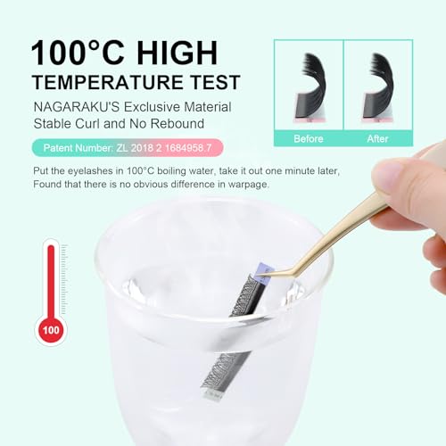 NAGARAKU YY Eyelash Extensions Supplies Y Lash 4D Easy Fan Russian Volume Crisscross YY Eyelashes Handwoven Y Shaped Mesh Wispy Clusters 12 Rows Pre Fanned Eye Lashes Black - 0.07mm D Curl 8-15mm Mix