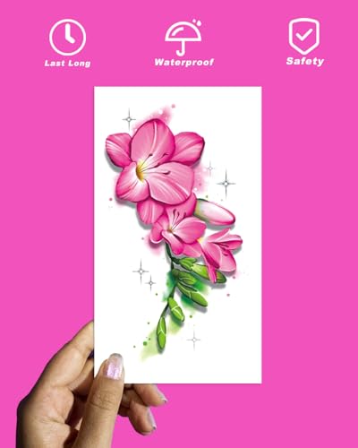 Flower Temporary Tattoo Sheets for Girls Women - 11 Pack