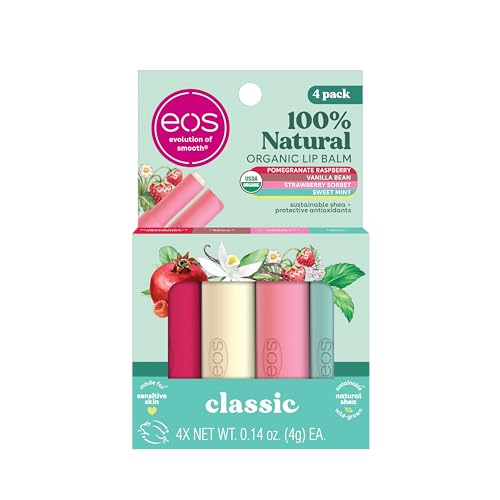 eos Organic Lip Balm Variety Pack, 4-Count (0.14 oz)