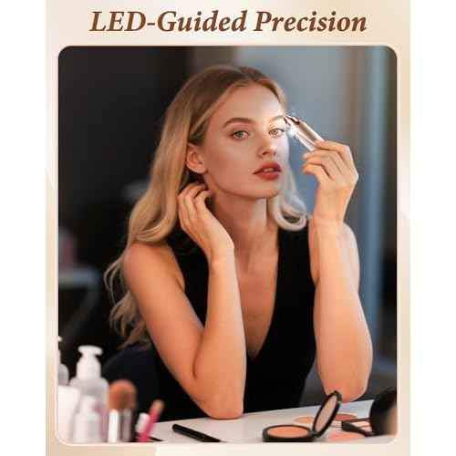 Eyebrow Trimmer Facial Hair Removal for Women: 2 in 1 Rechargeable Face Shaver and Eyebrow Razor - Painless Electric Hair Remover Device for Peach Fuzz Fine Hairs Upper Lip Chin
