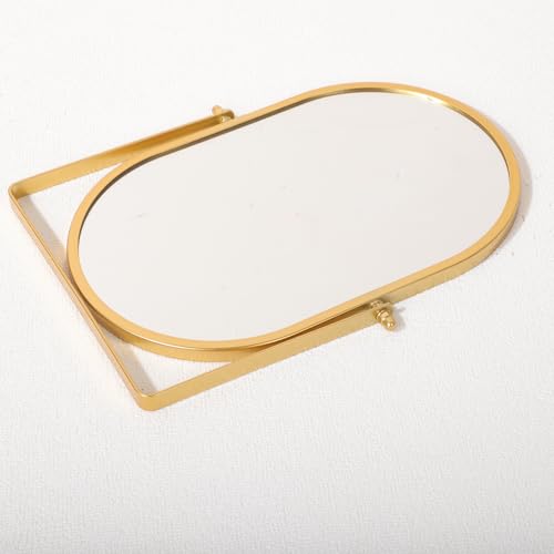 Portable Tabletop Makeup Mirror with Adjustable Metal Frame
