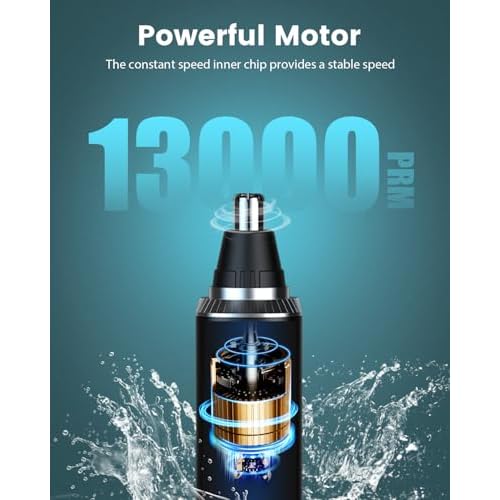 Ear & Nose Hair Trimmer with LED Display for Men Women,Painless USB Rechargeable Eyebrow & Facial & Nose Hair Trimmer Clipper,Professional IPX7 Waterproof Dual Edge Blades