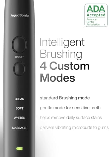 Aquasonic Black Series Electric Toothbrush with 8 Brush Heads