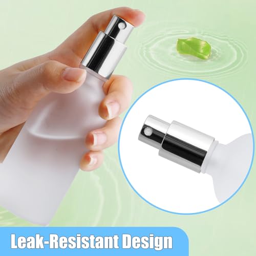 30 Pcs Glass Spray Bottle, 3.4 oz/100 ml Perfume Empty Bottles,Frosted Glass Spray Bottles, Clear Bottle with Sliver Fine Mist Sprayer,Refillable Container for Perfume Face Body Travel(Sliver)
