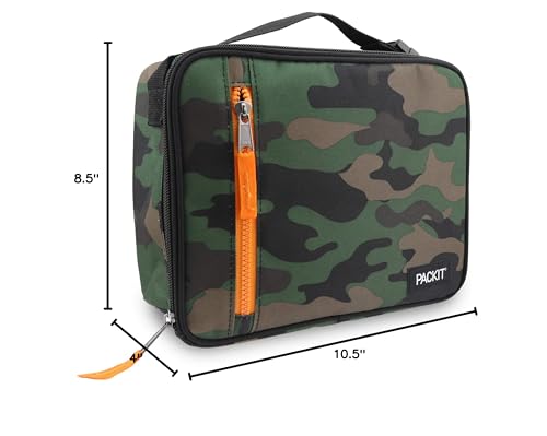 PackIt Freezable Classic Lunch Box, Camo, Built with EcoFreeze Technology, Collapsible, Reusable, Zip Closure With Zip Front Pocket and Buckle Handle, Perfect for Lunches