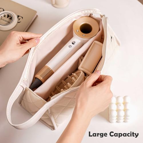Quilted Hair Dryer Travel Case with Handle – Protective Storage Bag