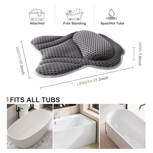 4D Bath Pillow with Neck & Back Support | Luxury Spa Bathtub Pillow