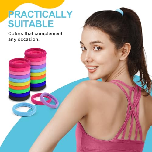 Seamless Hair Ties Ponytail Holder No Crease 10 Color Set
