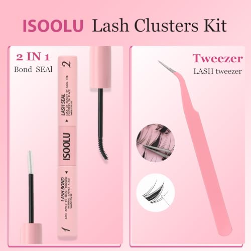 Lash Clusters Kit - 240 Pcs DIY Eyelash Extension with Bond & Seal
