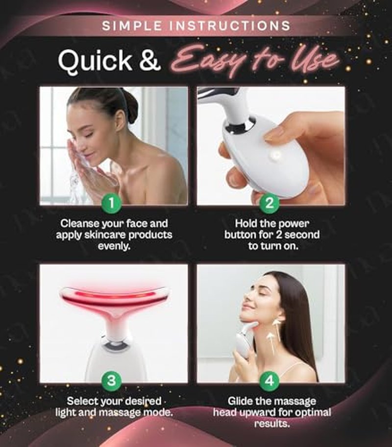 LuxeSkin 7-Color LED Red Light Therapy Facial Massager
