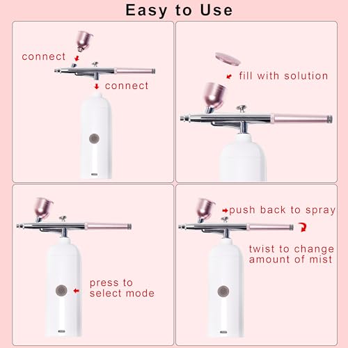 MULLIGANO Cordless Airbrush Kit with Compressor, Dual Battery