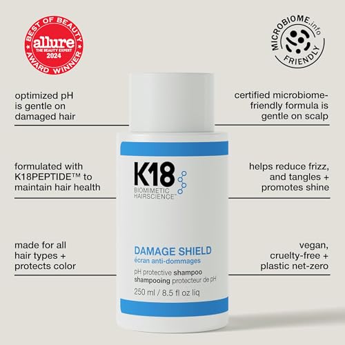 K18 Damage Shield Shampoo - Protects Hair, Reduces Frizz & Tangles