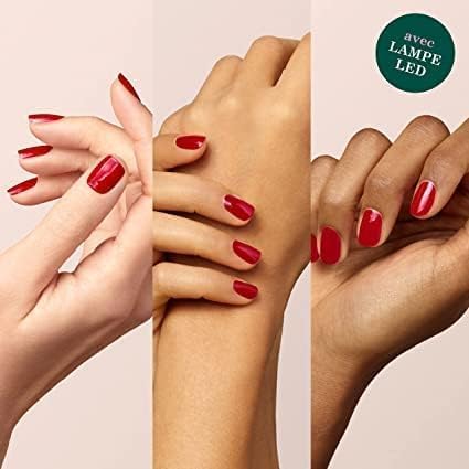 MANUCURIST • Green Flash LED Gel Nail Polish • Vegan • 12-Free, Plant-Based (57%) Gel Polish • Made in France • 0.5 fl oz (POPPY RED)