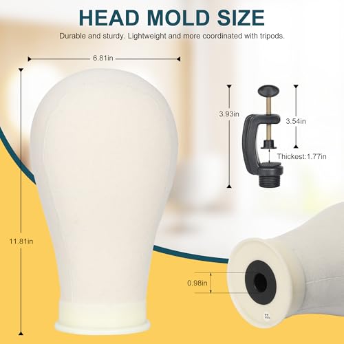 Adjustable Wig Stand with 22" Canvas Head - Tripod Display