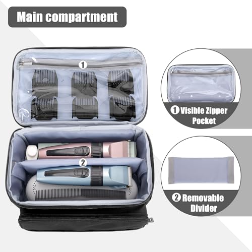 CURMIO Barber Travel Case for Andis, Hatteker, Oster Clippers
