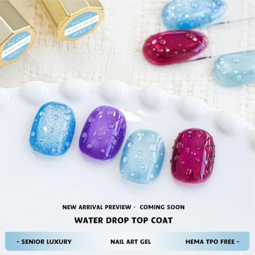 3D Water Drop Gel Top Coat Set - Nail Art Design Kit