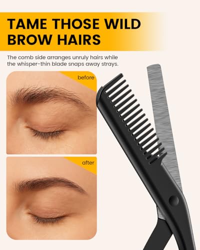 BEZOX Eyebrow Scissors with Comb – Stainless Steel Trimmer