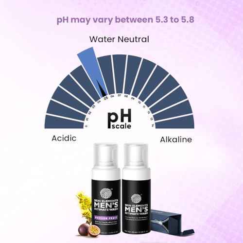 Skin Elements Men's Intimate Wash Combo | Pack of 2 | Jabon Intimo Hombre | Tea Tree Oil + Passion Fruit | pH Balanced Foaming Wash | Soothes, Refreshes & controls Bad Odor | (240 ml)