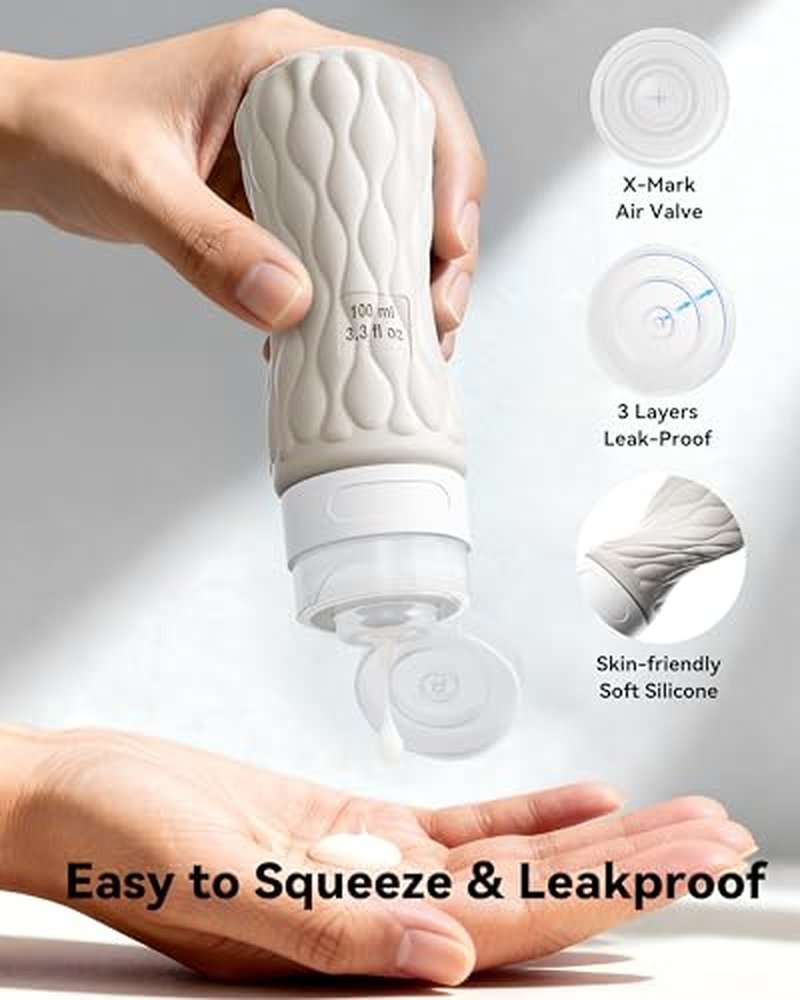 Silicone Travel Bottles Set - 8 Pack Leakproof Containers for Toiletries