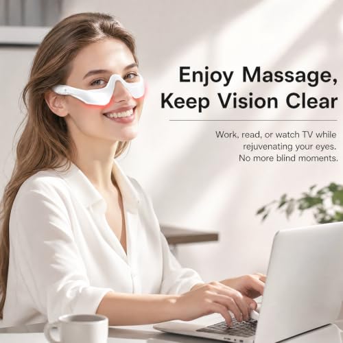 Under-Eye Light Therapy Glasses with Eye Massage for Dark Circles