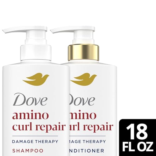 Dove Shampoo and Conditioner Set, Amino Curl Repair ? Damage Therapy Bio-Protein Care Formulas for Revitalizing Coily, Curly Hair, 18 Oz Ea