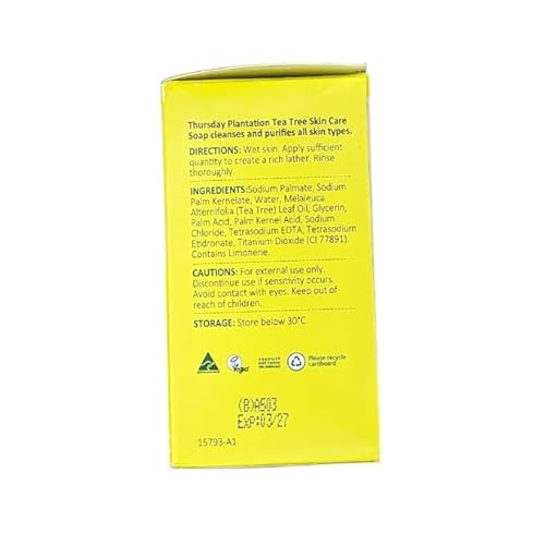 Thursday Plantation. Tea Tree Skin Care Soap. 4 Oz. (3 Pack)