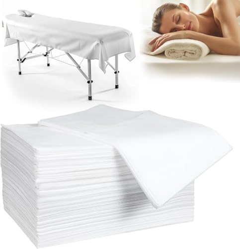 100-Pack 31x71 Disposable Massage Table Covers - Waterproof Non-Woven