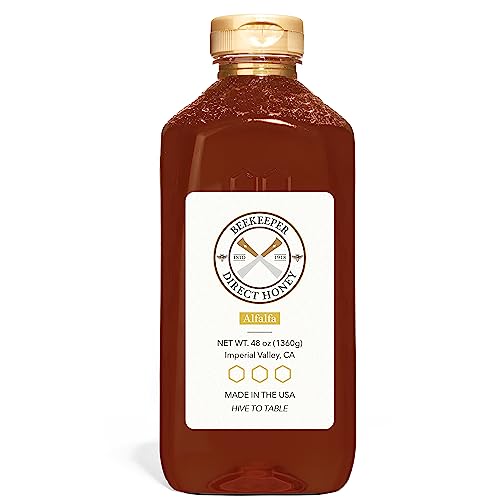 Beekeeper Direct Raw Alfalfa Honey - 3lbs Gourmet Squeeze Bottle