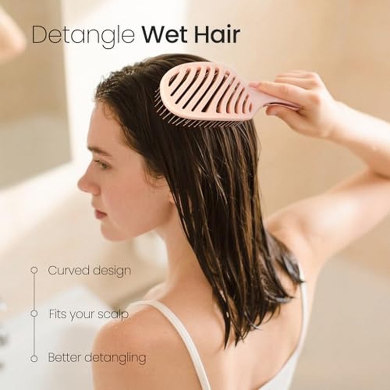 AIMIKE Rose Detangler Brush for Wet & Dry Hair – Pain-Free