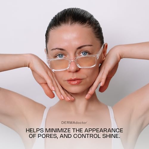 DERMAdoctor Picture Porefect Dermatologist Formulated Oil Free Facial Moisturizer, Pore Minimizer for Acne or Oily Skin, Daily Face Lotion for Men & Women with Zinc & Copper Peptides - 1.69 oz