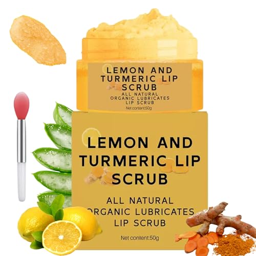 Turmeric Lip Scrub with Aloe Vera - Natural Sugar Exfoliator