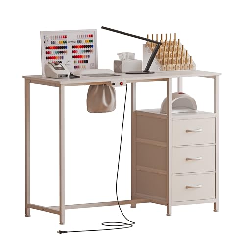 Nail Table with Electric Dust Collector & Drawers