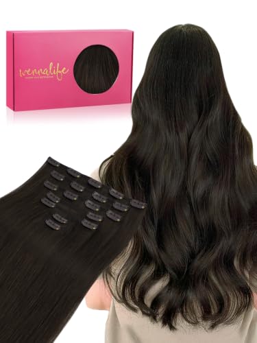 Dark Brown 18 Inch Remy Human Hair Clip-In Extensions 120g - Wennalife #2